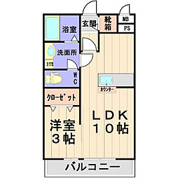 promenade1 1LDKの間取図画像