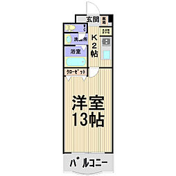 グランドパレスNS-5 1Kの間取図画像