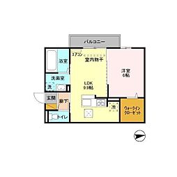 AlwaysFriendly学園南 1LDKの間取図画像