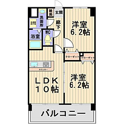 エイブル春日 2LDKの間取図画像