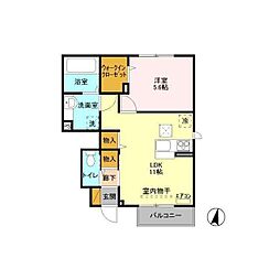 アルヴェアーレ2 1LDKの間取図画像