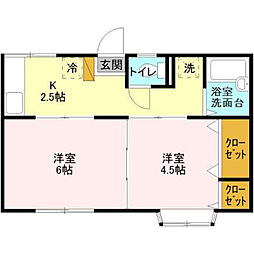 メゾンセントポーリア 2Kの間取図画像