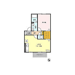 アネックス城山 1LDKの間取図画像