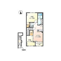 シリウス 2LDKの間取図画像