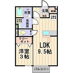 メゾン・エスポワールA 1LDKの間取図画像