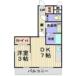 promenade1 1DKの間取図画像
