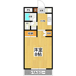 エルフィン土浦 1Kの間取図画像