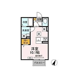 プランドール ワンルームの間取図画像