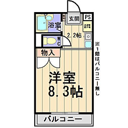 SAKURA2 1Kの間取図画像