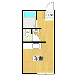 竹園ハイツ1 ワンルームの間取図画像