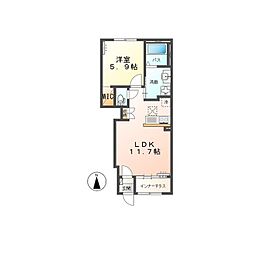ルーチェII 1LDKの間取図画像