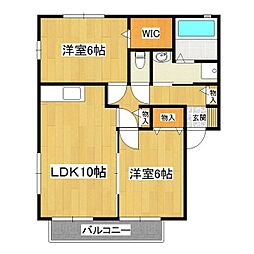 グランハイム千現C 2LDKの間取図画像