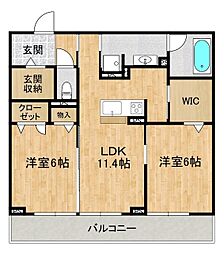 仮称)D-Room稲荷前 2LDKの間取図画像