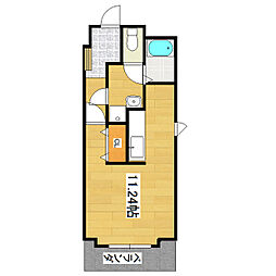 メソングランディールＩＩ 1階ワンルームの間取り