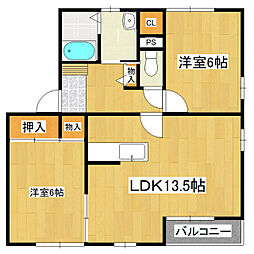 ヴィラ・エトレンヌ 2LDKの間取図画像