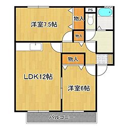 グランステラ 2LDKの間取図画像