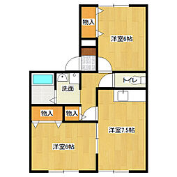 オーガスタA 2DKの間取図画像