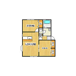ヴィラ・エトレンヌ5P 2LDKの間取図画像