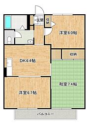 グランシャリオC 3DKの間取図画像