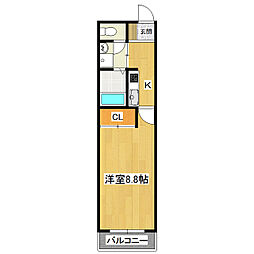 マンションタイラ2 1Kの間取図画像