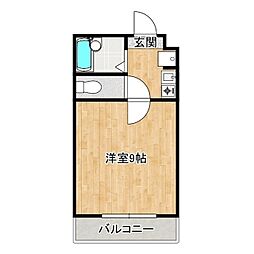 サウザンドリーフA棟 1Kの間取図画像