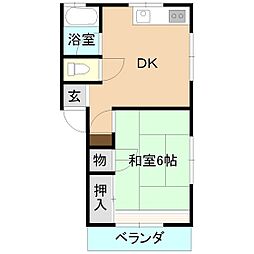 サンクレア 1DKの間取図画像