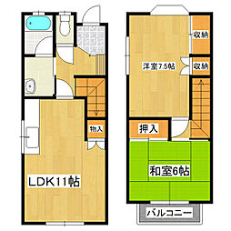 カサアミーゴA 2LDKの間取図画像