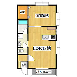 サーマルハイツ 1LDKの間取図画像