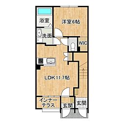 パル ヤマニ 1LDKの間取図画像