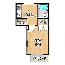 メゾン住吉 1Kの間取図画像