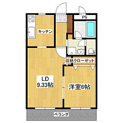 メゾンブランシェ 1LDKの間取図画像