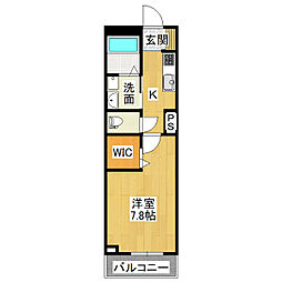 アンビハウス阿見 1Kの間取図画像