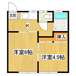 ロワールハイム 2Kの間取図画像