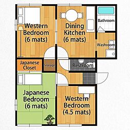 フレグランスアミB 3DKの間取図画像