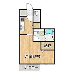 フロイデハイム 1Kの間取図画像