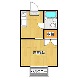 いわいコーポ 1Kの間取図画像