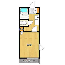 トラッドユキ 1Kの間取図画像