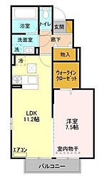 グランドステージ久保台A 1LDKの間取図画像