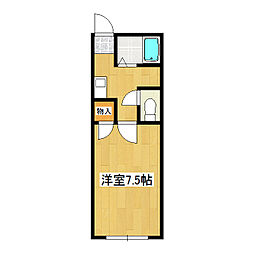 グリーンハイツＢ 1階1Kの間取り