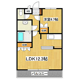 スリーグッド2 1LDKの間取図画像