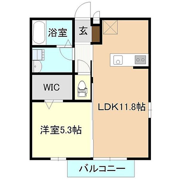 茨城県つくばみらい市紫峰ヶ丘5丁目(賃貸アパート1LDK・1階・40.07㎡)の写真 その2