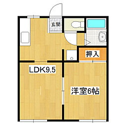 ハイツナガノ1 1LDKの間取図画像