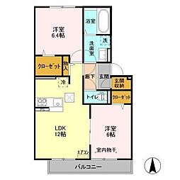 海正A 2LDKの間取図画像