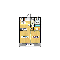 ひたち野桜風マンション 1LDKの間取図画像