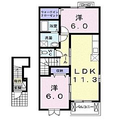 チャオフィレンツェ 2LDKの間取図画像
