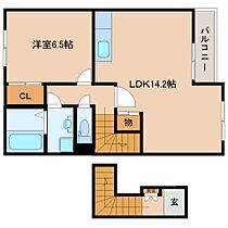 奈良県北葛城郡河合町大字穴闇（賃貸アパート1LDK・2階・56.68㎡） その2