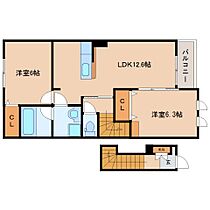 奈良県生駒郡斑鳩町法隆寺東2丁目（賃貸アパート2LDK・2階・58.90㎡） その2