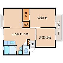 奈良県北葛城郡河合町広瀬台3丁目（賃貸アパート2LDK・2階・43.00㎡） その2