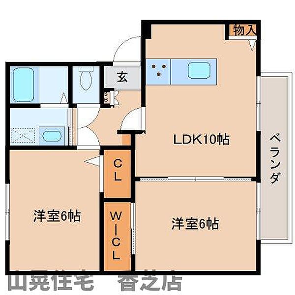 ローレルII D102｜奈良県香芝市穴虫(賃貸アパート2LDK・2階・50.00㎡)の写真 その2