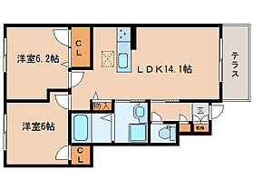 奈良県葛城市北花内（賃貸アパート2LDK・1階・57.60㎡） その2